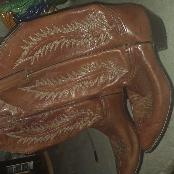 Cowboy Boots Leather Mens - Picture 1 of 5